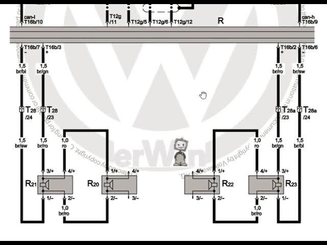Golf V электросхема radio RCD 210, RCD 300, RCD 310 смотреть онлайн