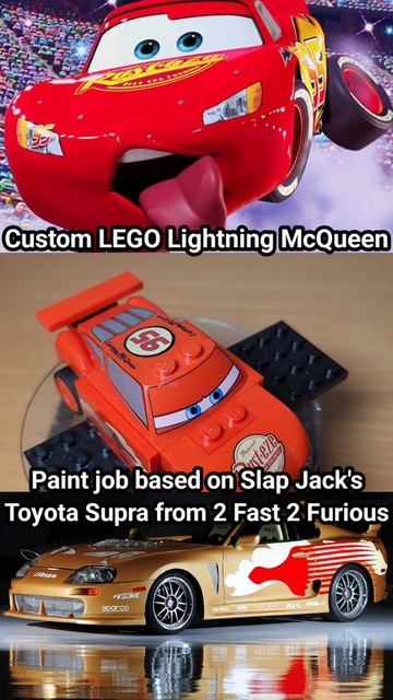 LEGO Молния Маккуин с покраской от машины Слэп Джека Toyota Supra из Двойного Форсажа