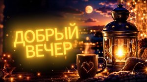 Доброго уютного вечера – красивая музыкальная открытка с душевными пожеланиями