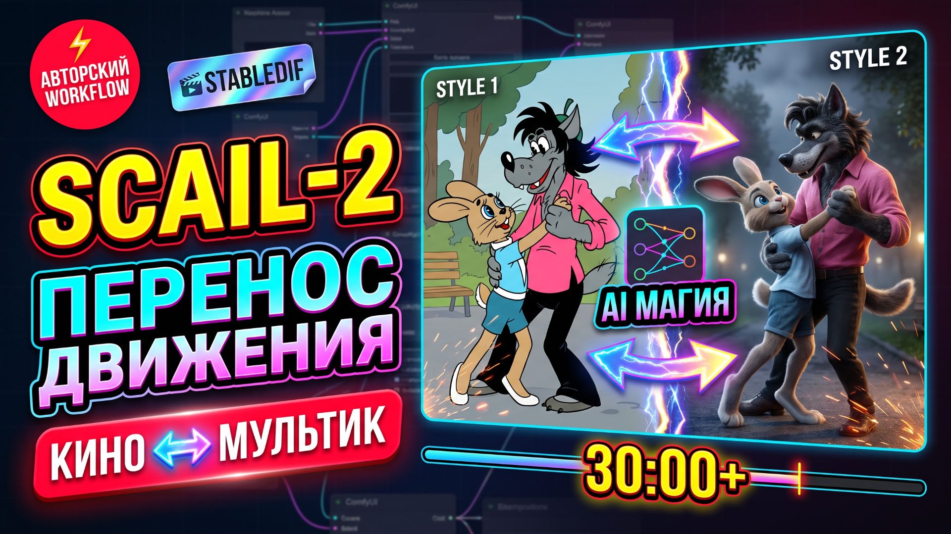 Scail 2 ComfyUI полный разбор и 2 workflow смотреть онлайн