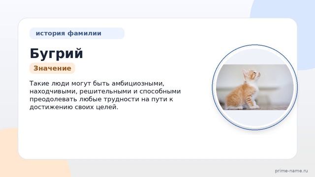 Фамилия Бугрий: происхождение, значение и склонение