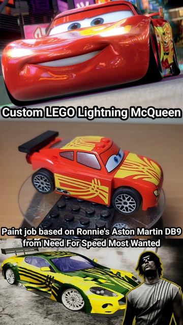 LEGO Молния Маккуин с покраской от машины Ронни Aston Martin DB9 из Need For Speed Most Wanted