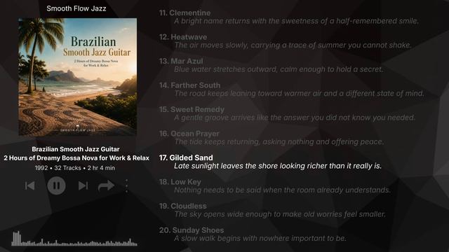 Brazilian Smooth Jazz Guitar – 2 Hours of Dreamy Bossa Nova for Work & Relax