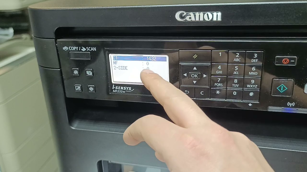Canon mf 232 как посмотреть (счётчик) количество отпечатанных страниц смотреть онлайн