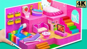 Сделайте практичный домик Hello Kitty с ванной, спальней, гостиной и бассейном ❤️ Миниатюрный дом св