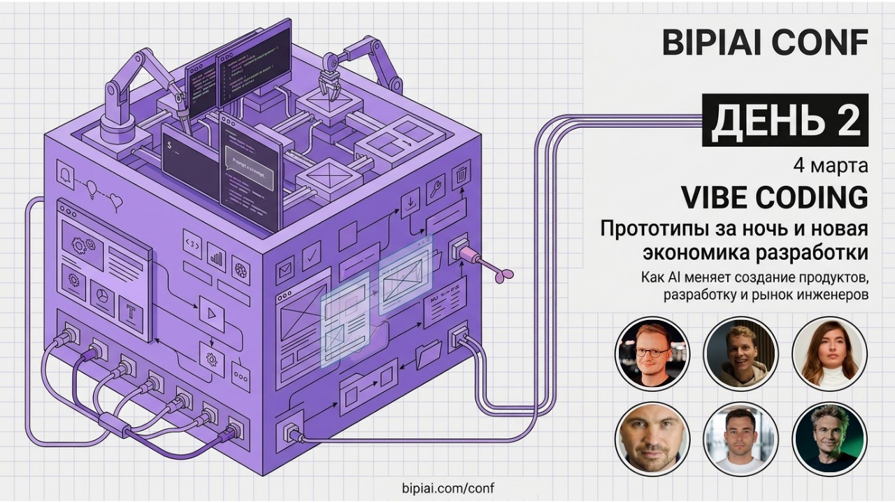 BIPIAI CONF DAY2: VIBE CODING: прототипы за ночь и новая экономика разработки смотреть онлайн