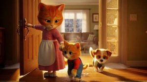Любовь мамы-кошки в оживленном торговом центре 🐱🛍️ #Когда маленькие лапки следуют за самым боль
