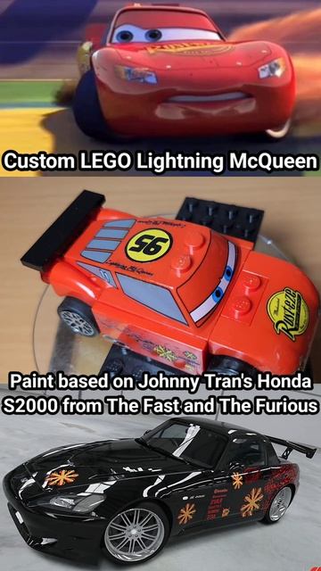 LEGO Молния Маккуин с покраской от машины Джонни Трана Honda S2000 из Форсажа