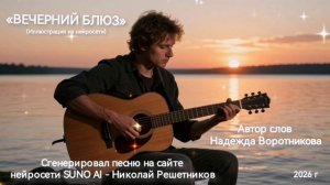 «ВЕЧЕРНИЙ БЛЮЗ». 
Автор слов Надежда Воротникова.
