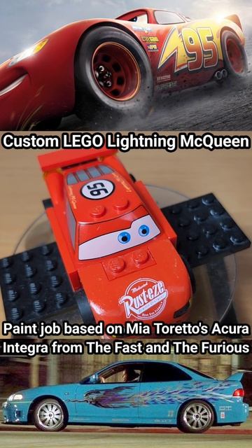 LEGO Молния Маккуин с покраской от машины Мии Торетто Acura Integra из Форсажа