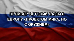 Премьер Эстонии назвал Европу «проектом мира, но с оружием»
