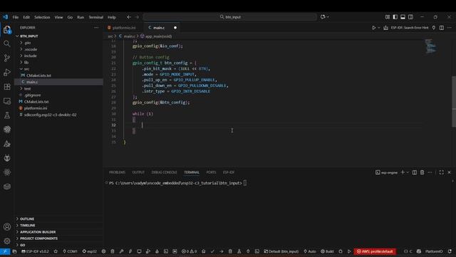 Видео 3: ESP32-C3 GPIO Input for Beginners - Simple Button + LED смотреть онлайн