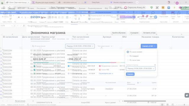98. Отчеты Озон