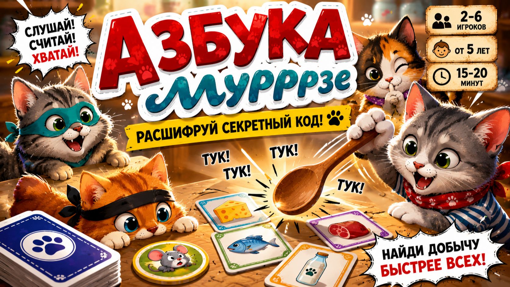 🐱 Настольная игра «Азбука Мурррзе» — правила, обзор и как играть