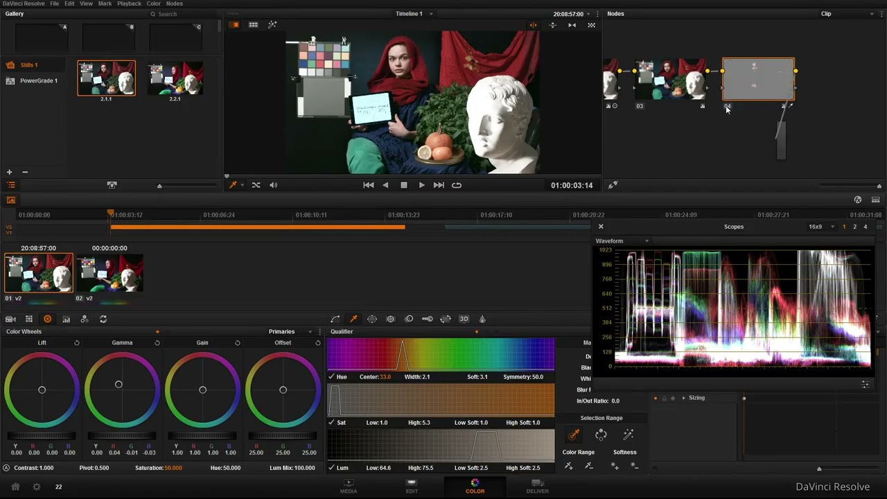 Сведение цвета с разных камер в Davinci Resolve