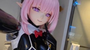 Latex Kigurumi Elf Doll in swimsuit.