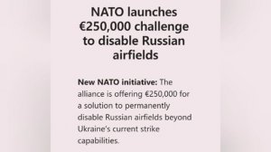 🇷🇺⚔️🏁 НАТО запустило программу по разработке средств поражения российских военных аэродромов