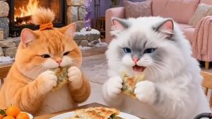 Семья милых рыжих котиков