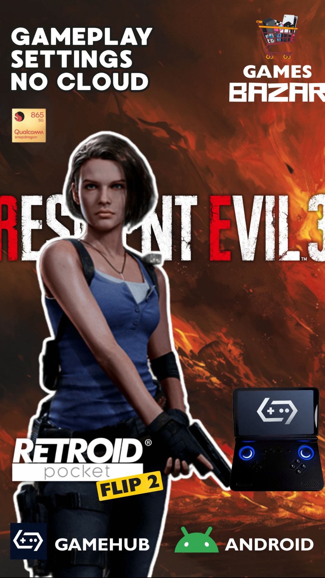 Resident Evil 3 Remake GameHub 6.0.9. Retroid Pocket Flip 2 gameplay #gamehub #games