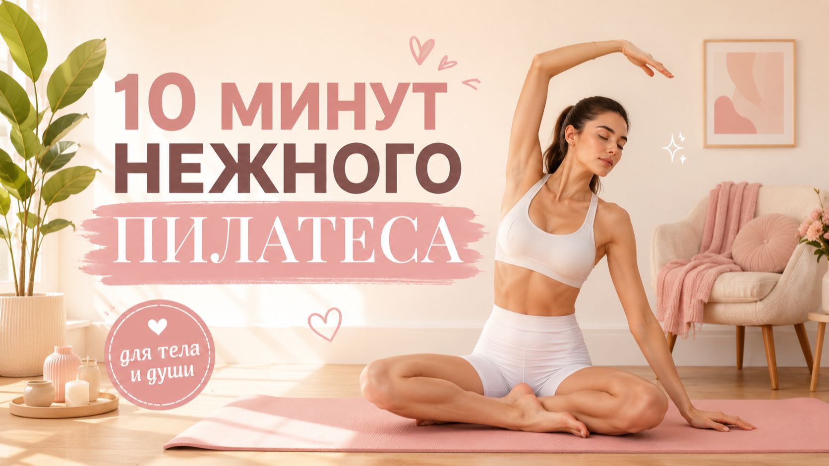 МЯГКИЙ ПИЛАТЕС НА ВСЁ ТЕЛО ЗА 10 МИНУТ: Сила, подвижность и забота о себе
