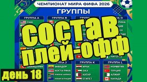 ЧМ 2026. Итоги групп. Определился состав плей-офф? Результаты, таблицы.