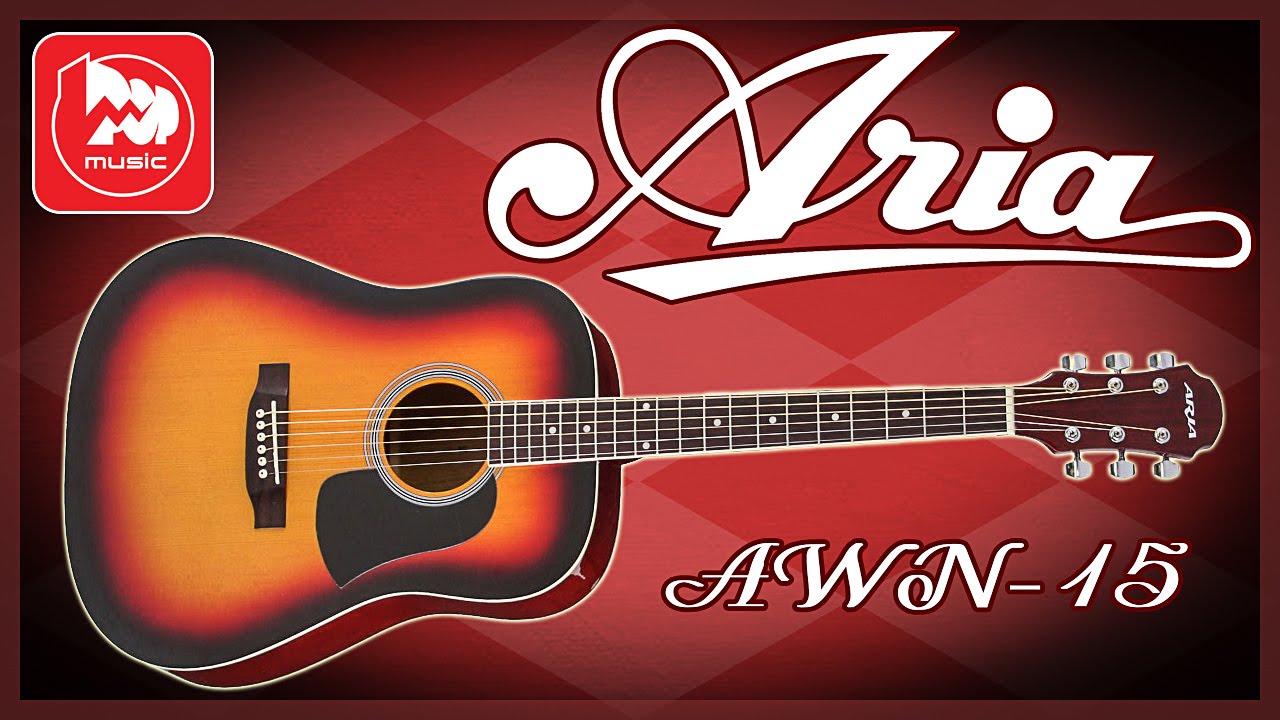 Акустическая гитара ARIA AWN-15 - дешевый и качественный вестерн (дреноут) смотреть онлайн