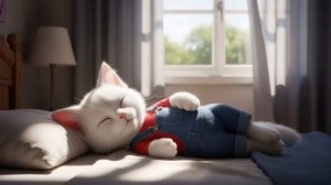 🐱🦖 Волшебная поездка маленького белого котенка на динозавре по солнечному лугу дружбы и мечтани
