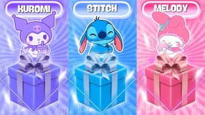 Choose Your Gift box! 🎁 Stitch 💙 vs Kuromi 💜 vs My Melody 🎀