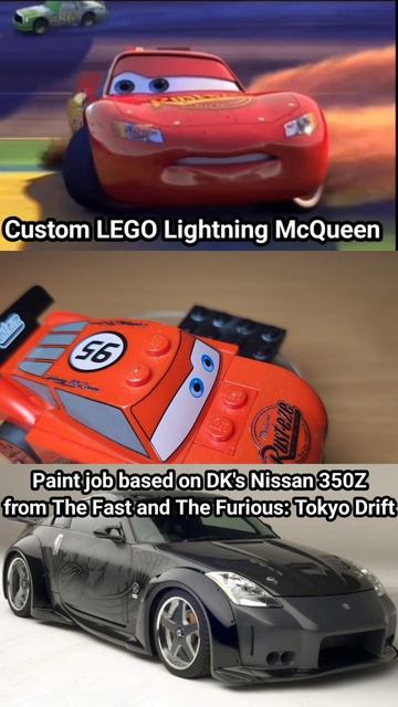 LEGO Молния Маккуин с покраской от машины ДиКея Nissan 350Z из Тройного Форсажа