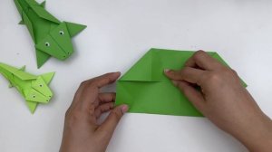 🐊 Крокодил из бумаги. Поделки для детей