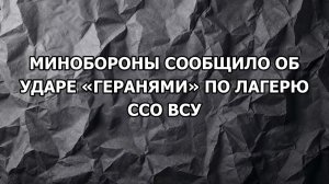 Минобороны сообщило об ударе «Геранями» по лагерю ССО ВСУ