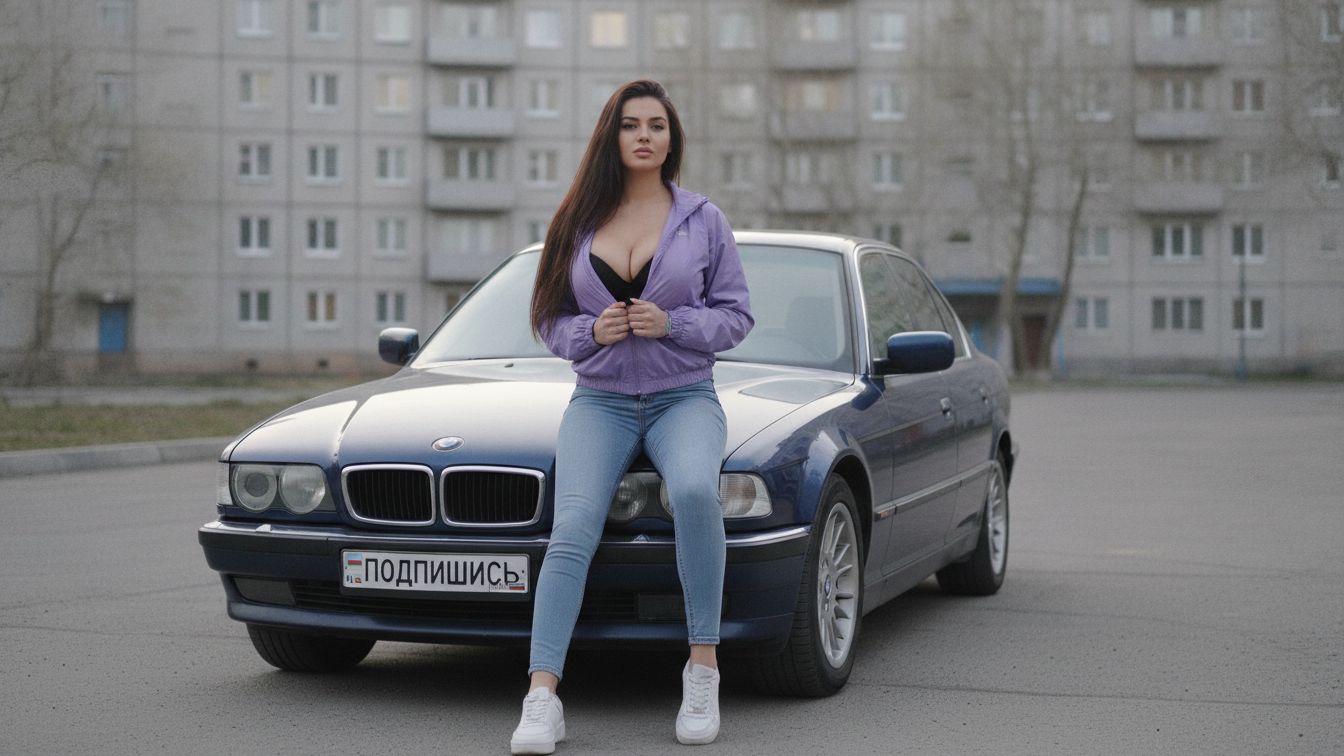 Стильная девушка возле машины | Элегантный образ и автомобиль смотреть онлайн