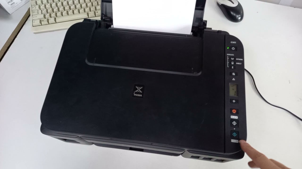 Canon G3411 как напечатать тестовую страницу, и как очистить головку смотреть онлайн
