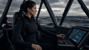 Девушка управляет плавательным аппаратом в море | Впечатляющее морское приключение