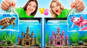 Строим Удивительный Аквариум | Аксолотл vs Черепашка Челлендж
