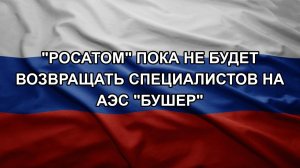 «Росатом» пока не будет возвращать специалистов на АЭС «Бушер»