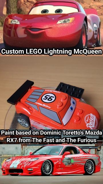 LEGO Молния Маккуин с покраской от машины Доминика Торетто Mazda RX7 из Форсажа