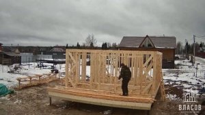 Одноэтажный каркасный дом 6х10 м в скандинавском стиле. Вся стройка за 4 минуты | Таймлапс