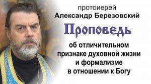 Об отличительном признаке духовной жизни (2026.06.28). Прот. Александр Березовский