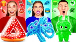 24 Часа Едим Еду Одного Цвета Челлендж _ Забавные Лайфхаки с Едой от TeenTeam Challenge