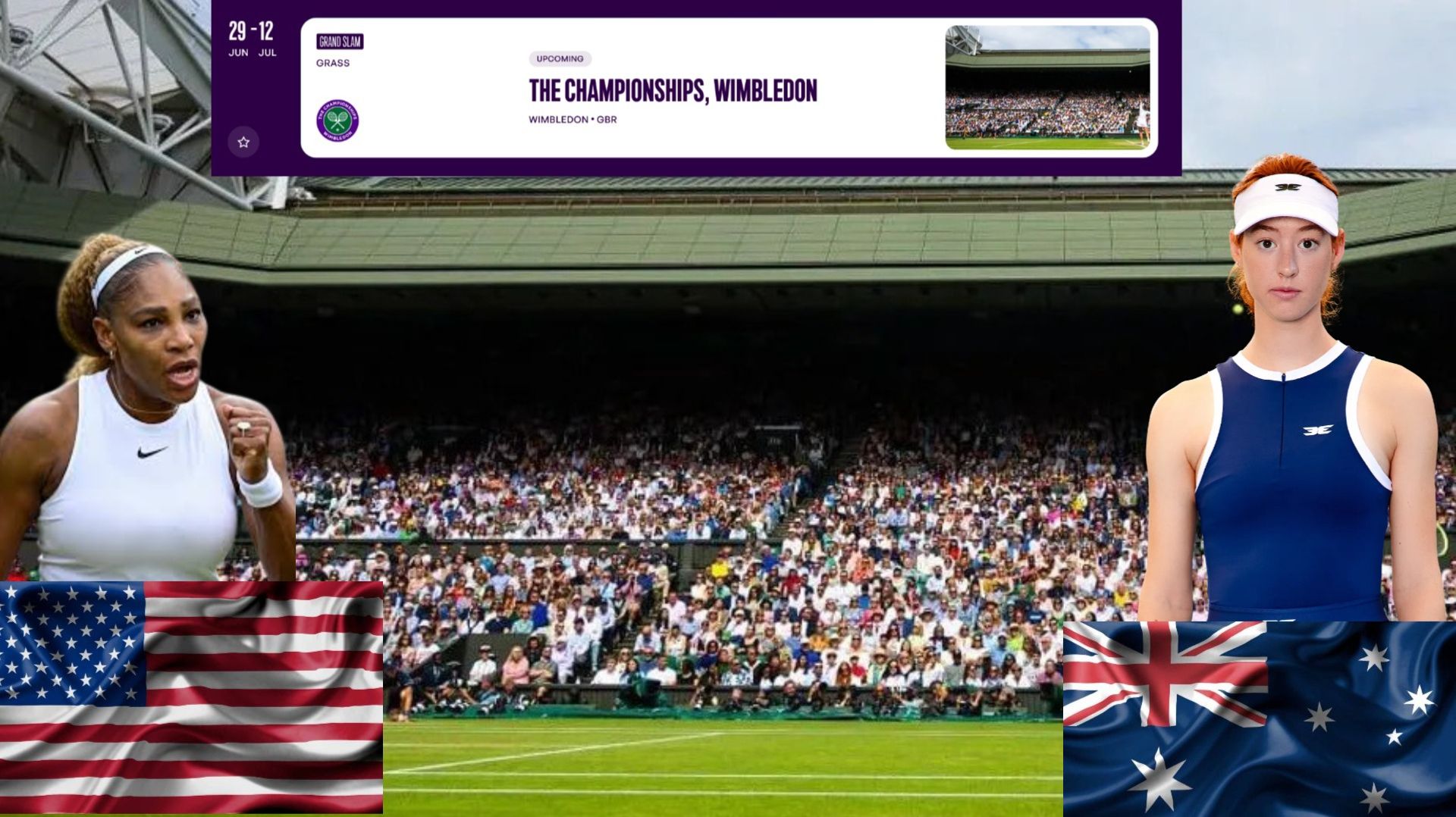 30/06⏰20:30 🇺🇸Серена Уильямс - 🇦🇺Майя Джойнт/🏆Grand Slam 🇬🇧Уимблдон. 1-й круг смотреть онлайн