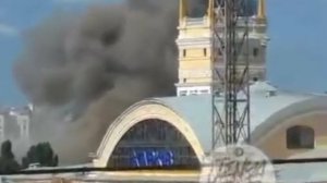 Момент дневного прилета в Харькове в районе Южного вокзала.