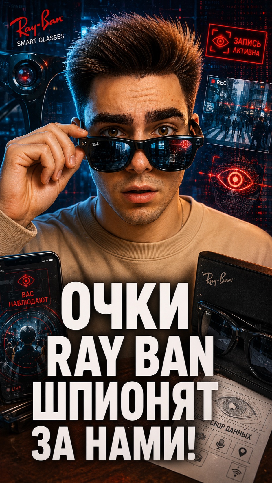 Очки Ray Ban шпионят за нами!