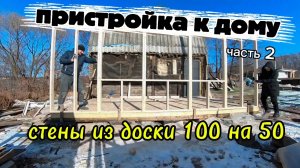 ПРИСТРОЙКА К ДАЧНОМУ ДОМУ 6 на 3 / СТЕНЫ