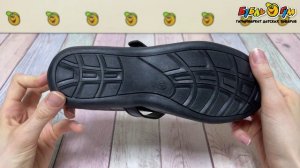 357813 Туфли Barbaris классические с жемчужиной на застежке на липучке черные