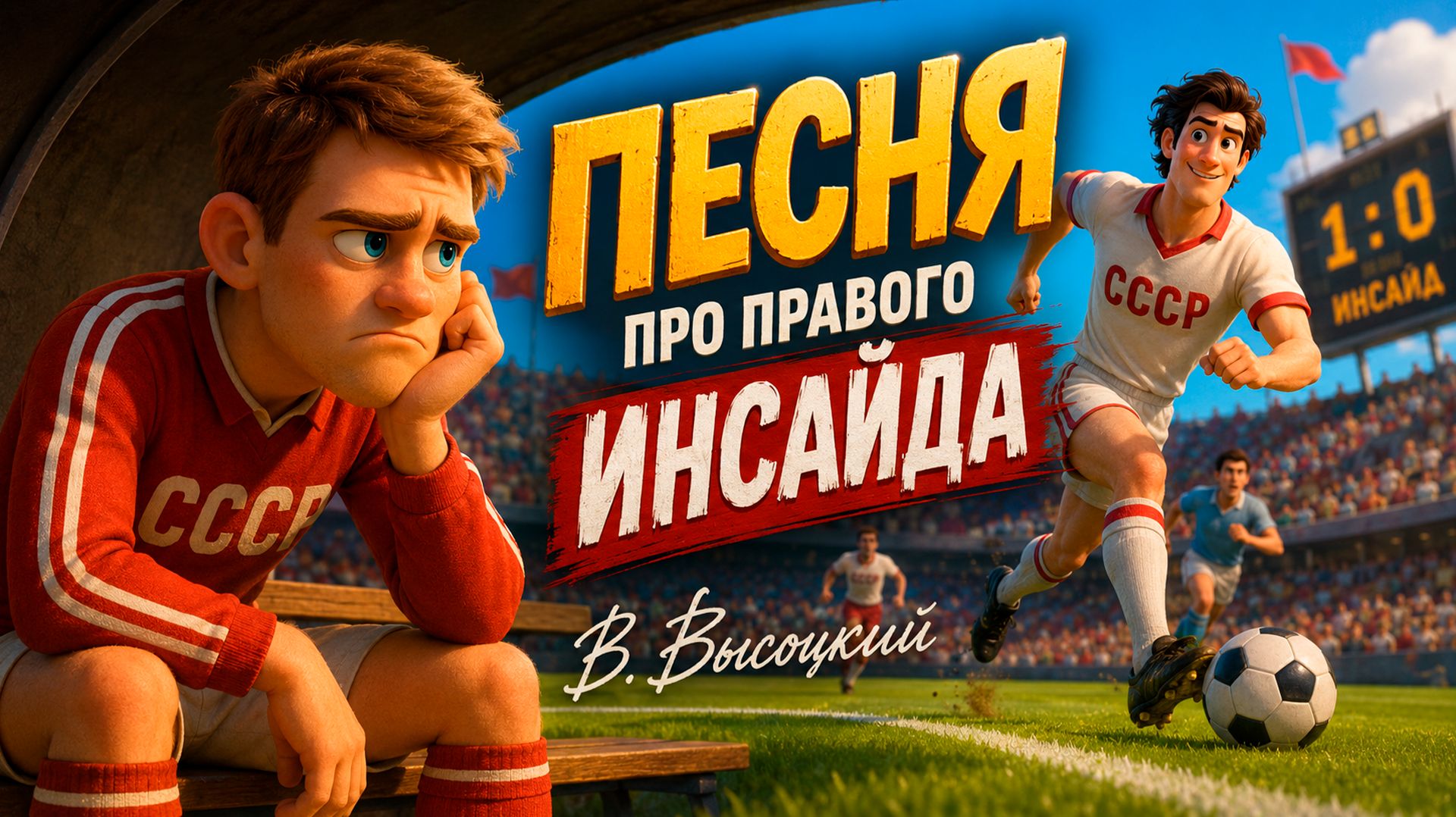 "Песня про правого инсайда". Второй вариант мультфильма по песне В.С.Высоцкого