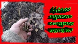 Все монеты были в углу дома! Редко по подаются такие фундаменты! Шурф!