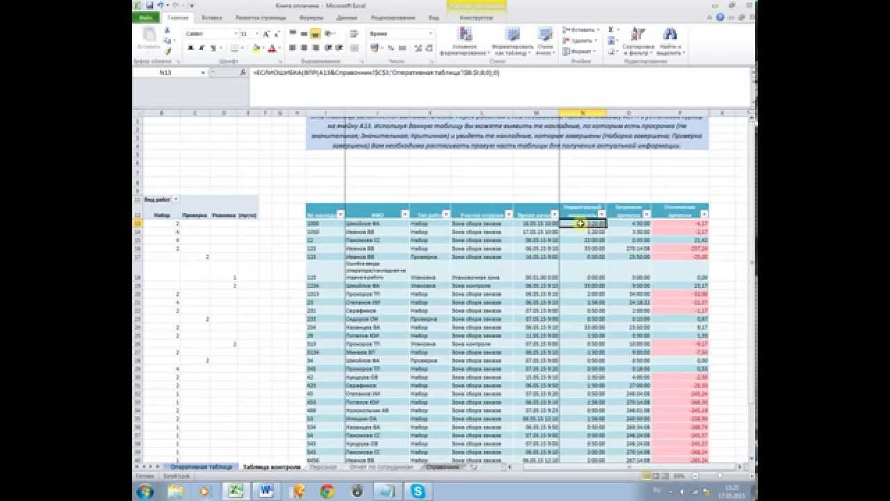Контроль времени исполнения работ Microsoft Excel 2010 смотреть онлайн