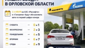 ‼️🇷🇺⛽В Орловской области на АЗС «Роснефти» и «Газпрома» введут отпуск бензина по номерам машин, —