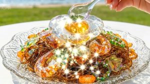 AI ASMR GLASS FOOD 🦐🌈 ИИ Мультик для детей и взрослых про стеклянную еду